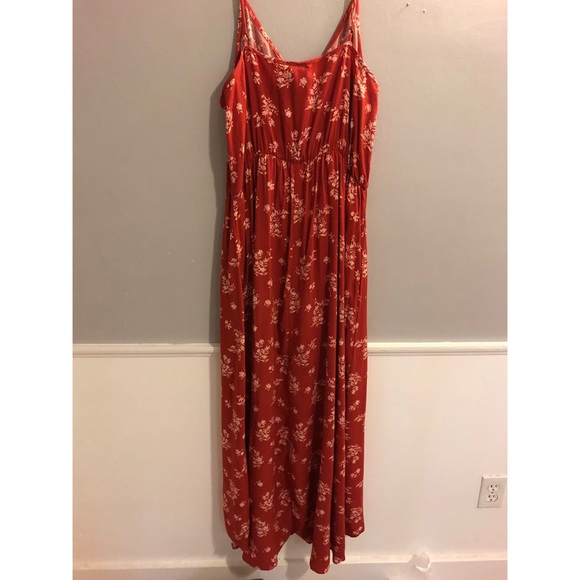 Xhilaration burgundy floral maxi romper - Picture 3 of 6